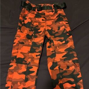 VIP Orange & Black Camo Cargo Pants - Ankle/Cropped
